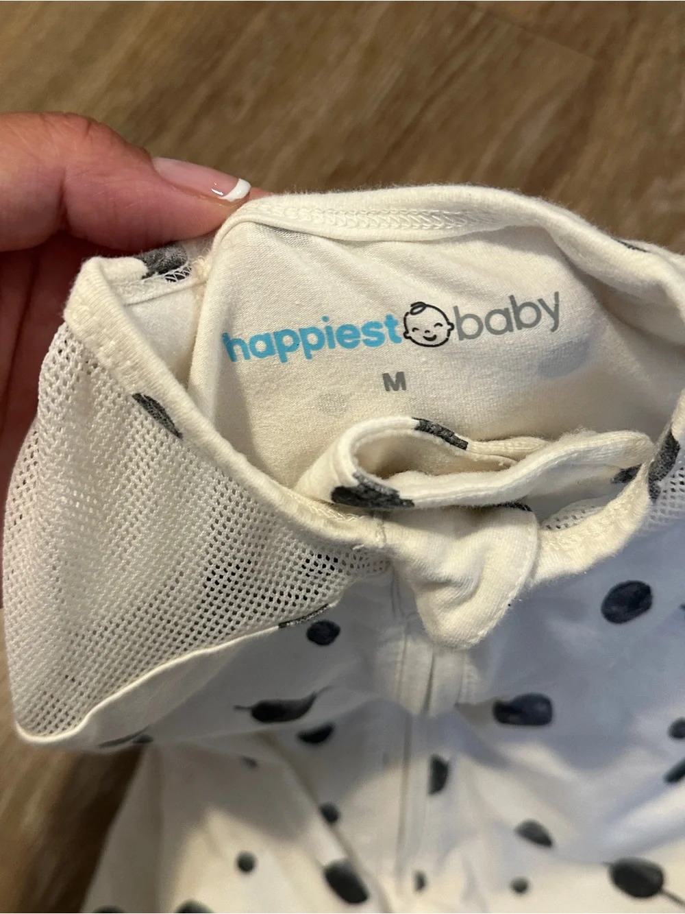 White & Navy Planet Dot Sleep Sack - Unbranded